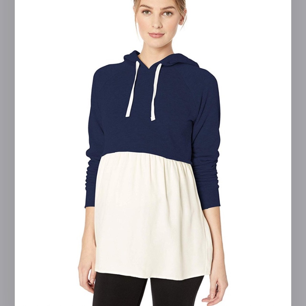 Motherhood Maternity Hooded Sweatshirt Twofer